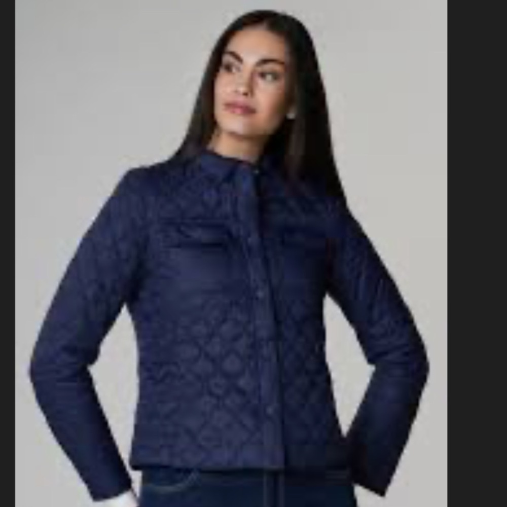 Black quilted jacket Oscar de la rentasize 10 logo button logo quilting longline